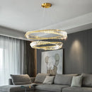 GobekUsa DNA Spiral Crystal Chandelier LED Ring Design for Luxury Living Room