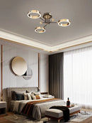 GobekUsa Gold Plated Luxury Chandelier with Remote Control Crystals for Elegant Living & Bedroom Decor