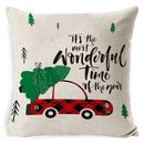 GobekUsa Elk Print Linen Pillowcase: Festive Christmas Cushion Cover for Sofa - 2023 New Year Decor