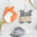 GobekUsa Cartoon Animals Coral Velvet Hand Towel - Microfiber Terry Towel with Quick Drying