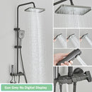GobekUsa Black Smart Digital Rainfall Shower System with Grey Mixer Tap