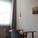 GobekUsa Glass LED Pendant Lamp with Wood Handle - Modern Nordic Hanging Light