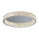 GobekUsa Crystal LED Ceiling Light Chrome Steel Chandelier - Dimmable Round Lamp