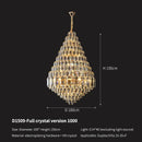 GobekUsa Crystal Pendant Chandelier for Home, Hotel, Restaurant - Luxury Duplex Hall Light