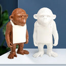 GobekUsa Gorilla Sculpture Resin Figure Monkey Statue Home Decor Living Room Figurine Craft