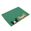 GobekUsa Dog Cat Pattern Cotton Linen Dining Table Mats 32*42cm
