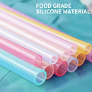 GobekUsa 6-Piece Reusable Silicone Straws Set with Cleaning Brush - Eco-Friendly Party Accessories