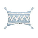 GobekUsa Blue Geometric Tufted Long Waist Pillowcase Set, 30x100cm