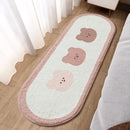 GobekUsa Lovely Rabbit Pink Bedside Rug for Girls Children Bed Room