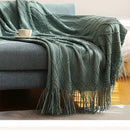 GobekUsa Knitted Wool Blanket - Soft Nordic Throw for Sofa, Bed, or Office