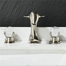 GobekUsa Gold Basin Faucet: Brass Nickel Dolphin Bathroom Sink Faucet, 3 Hole Widespread