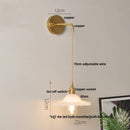 GobekUsa Glass Wall Lamp with Pull Chain Switch and Adjustable LED Light