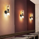 GobekUsa Double Head Iron Net Glass Wall Lamp for Modern Lighting Home Decor