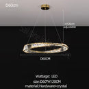 GobekUsa Crystal Chandelier: Modern Circular LED Lighting for Luxurious Living Room, Bedroom, Dining Room