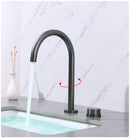 GobekUsa Brushed Gold Widespread Basin Faucet with 360 Rotation