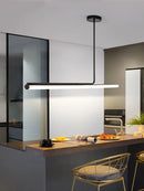 GobekUsa Black LED Chandelier: Modern Dimmable Pendant Lights for Dining Room & Kitchen.