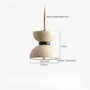 GobekUsa Iron Yellow Travertine LED Pendant Light for Bedside Dining Living Room