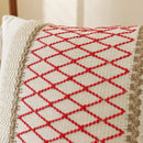 GobekUsa Linen Stripe Diamond Woven Cushion Cover 45x45cm with Tassels