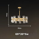 GobekUsa Crystal Black Gold Luxury LED Hanging Pendant Light for Living Room