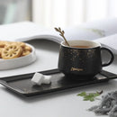 250ml GobekUsa Ceramic Coffee Cup Set with Tray, Spoon - European Style Porcelain Mugs