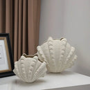 "GobekUsa Ceramic Clam Shell Vase for Home Decor and Terrarium Arrangements"
