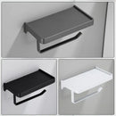 GobekUsa Aluminum Gray Bathroom Paper Roll Holder with Phone Shelf, Tissue Box Rack