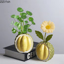 GobekUsa Durian Ceramic Vase - Unique Table Decor for Flowers and Plants.