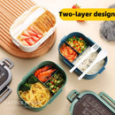 GobekUsa Kids 2-Layer Bento Lunch Box, Microwaveable Food Container for School & Outdoor Activities