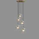 GobekUsa Clear Glass Ball Pendant Light Chandelier for Living Room Dining Room Home Decor