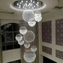 GobekUsa Crystal Ball LED Chandelier: Modern Industrial Pendant Light for Living Room
