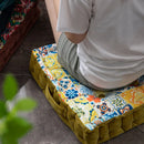 GobekUsa Bohemian Mandala Velvet Floor Cushion for Reading Nook and Party Decor
