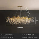 GobekUsa Crystal Chandelier: Gold Branch Lustre Pendant Light for Dining Room