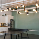 GobekUsa Glass Ball Geometric Chandelier: Modern Nordic Kitchen Office Hanging Lamp