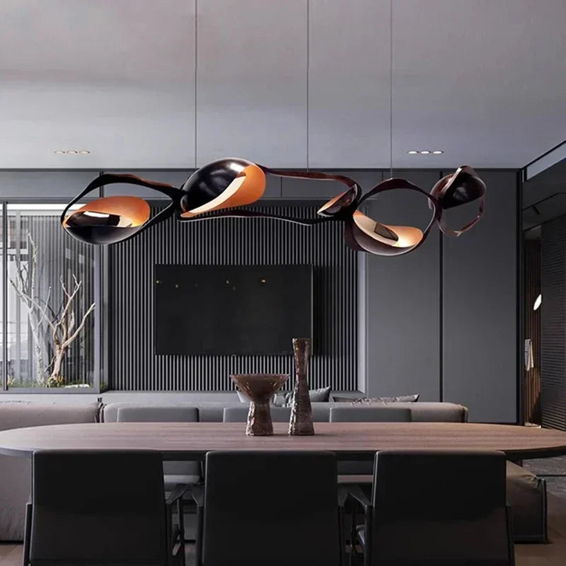 Modern Crystal Linear Pendant Light in Painted Iron, photo 3 of 8