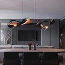 Modern Crystal Linear Pendant Light in Painted Iron