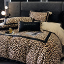 GobekUsa Leopard Print Lyocell Cotton Bedding Set, Luxury Duvet Cover, Sheet & Pillowcases