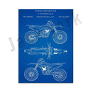 GobekUsa Dirt Bike Patent Blueprint Poster Canvas Wall Art