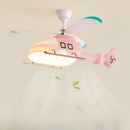 GobekUsa Helicopter Aircraft Ceiling Fan Children's Chandelier Blue Pink Light Kids' Room