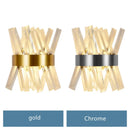 GobekUsa Crystal Chandelier: Modern LED Chrome Gold Lighting for Living Room Bedroom Kitchen