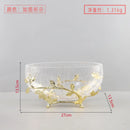 GobekUsa Golden Branch Glass Fruit Plate: Stylish Home Storage Container & Decor Accessory