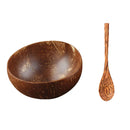 GobekUsa Coconut Bowl Set with Wooden Spoon: Natural Handmade Tableware for Desserts, Fruits, Salads
