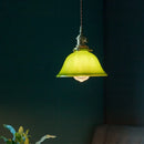 GobekUsa Green Glass LED Pendant Light for Home Decor and Cafe Lighting