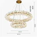 GobekUsa Crystal Chandelier Flower Luxury Round Rings Hang Lamp for Indoor Spaces