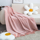 GobekUsa Knitted Nordic White Casual Blanket - Soft & Comfortable Sofa Throw Bed End Cover for Home Decor & Travel