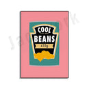 GobekUsa Blue Cool Beans Pesto Pasta Food Art Poster Soy Pun