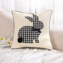 GobekUsa Bunny Cushion Cover Pink White Floral Embroidered Easter Home Sofa Decoration