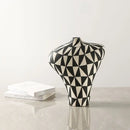 GobekUsa Geometric Diamond Ceramic Vase for Home Decoration and Flower Arrangement