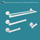 GobekUsa Bathroom Accessory Set: Towel Rack, Toilet Brush, Paper Holder, Toothbrush Holder, Soap Tray