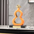 GobekUsa Gold Gourd Ceramic Sculpture Desk Decor Porcelain Crafts Room Ornaments