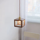 GobekUsa Clear Glass Walnut Wood LED Pendant Lamp - Nordic Modern Hanging Lights